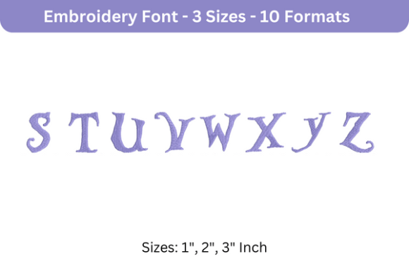 AliceFont Uppercase S to Z Review for Embroidery