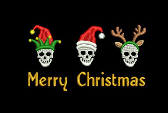 Review: Merry Christmas Funny Skull Embroidery Design